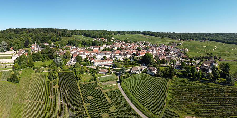 Aerial,Panoramic,View,On,Champagne,Vineyards,And,Village,Hautvillers,Near