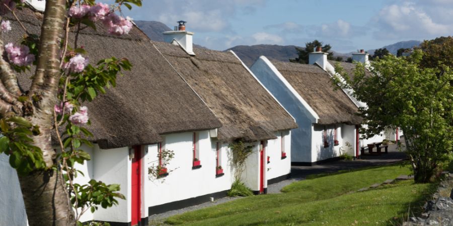 Galway Ireland Thatched Roof Houses